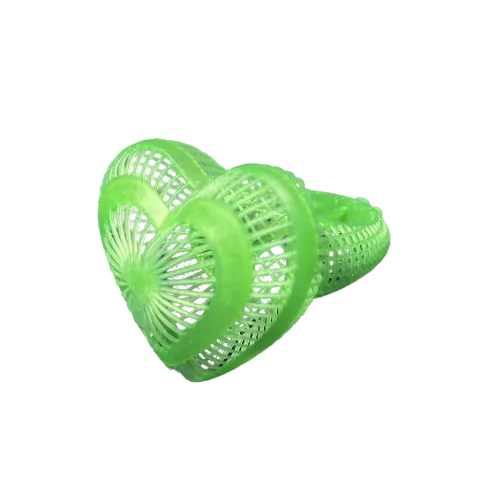 A 3D-printed green resin ring model